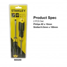 Stanley Cushion Grip 2 Screwdriver Set 65200